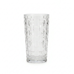Danny Home Gote Glass 315ml (Set 6) – Gotë Qelqi Transparente me Model Gjeometrik