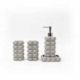 Aksesore Tualeti / Set 4 cope / Gri / Material Guri / Forme piramde
