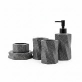 Aksesore Tualeti / Set 4 cope / Gri Efekt Marble me Kok te Zeze