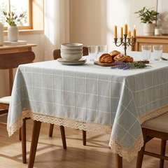 Danny Home Mbulesë Tryeze Easy-Care 140x220 cm me Frryngji për 6–8 Persona