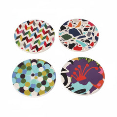 Coaster set / 10cm / Rreth / Porcelan / Ngjyra Abstrakte
