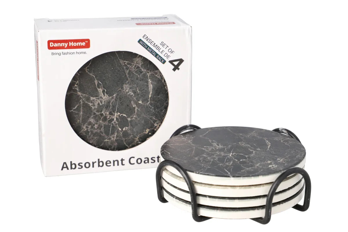 Coaster set / 10cm / Rreth / Porcelan / Imitim marble