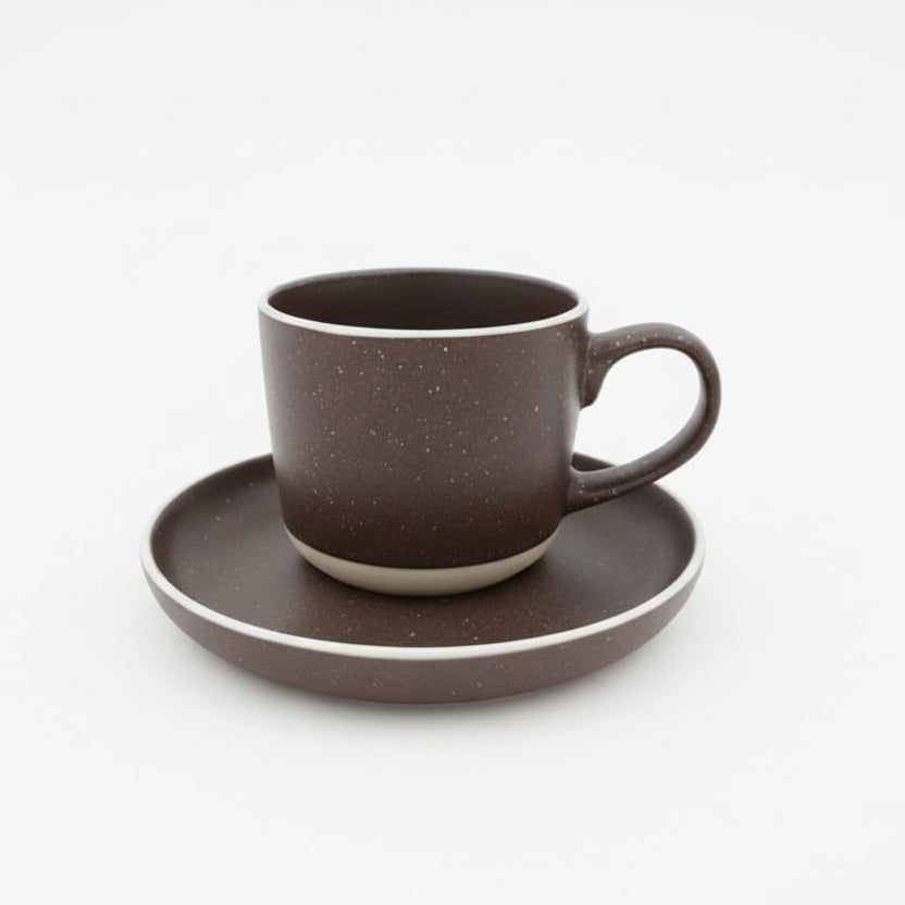 Filxhan Caji me Pjate / Set 6 cope / 220ml / Kafe / Qeramike
