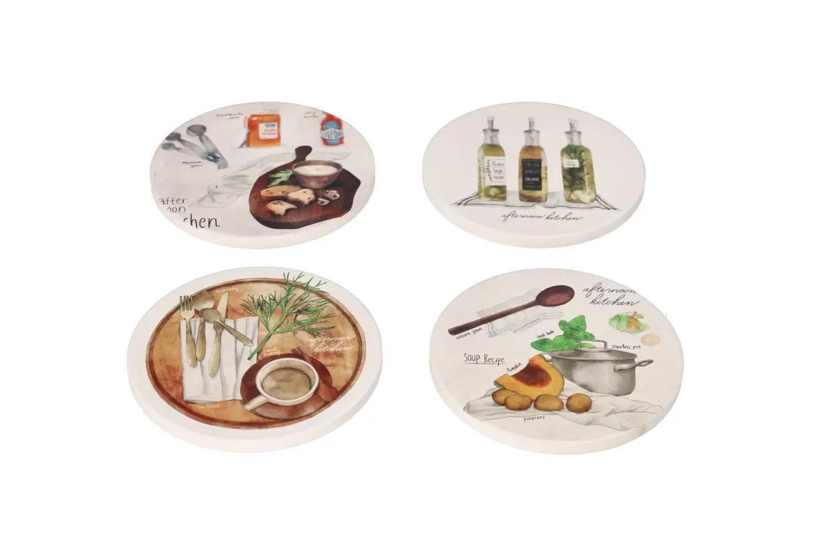 Coaster set / 10cm / Porcelan / Ilustrime ene kuzhine