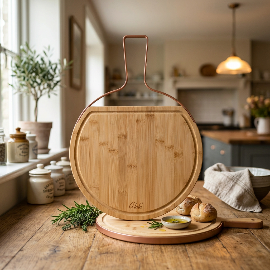Derrase Prerese / Rreth 42cm / Bambu me Doreze Stainless Steel