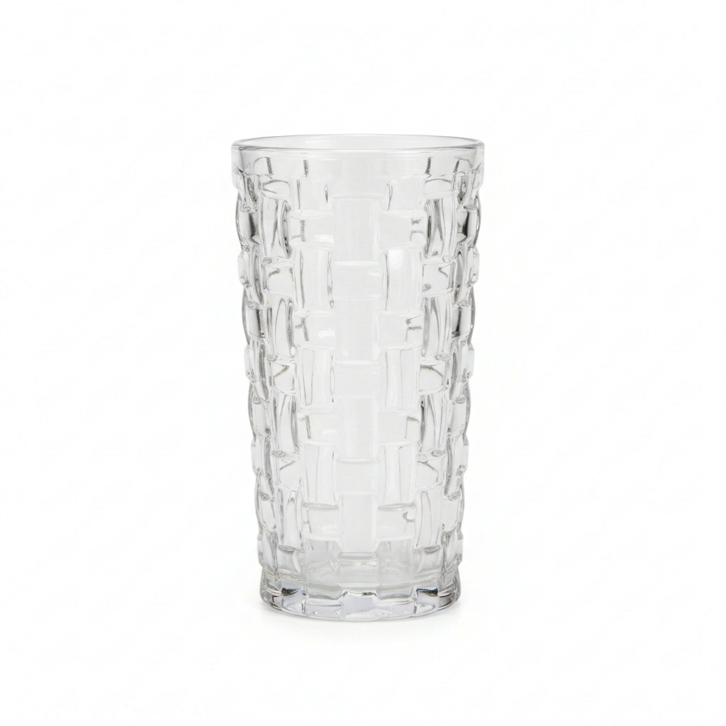 Danny Home Gote Glass 315ml (Set 6) – Gotë Qelqi Transparente me Model Gjeometrik