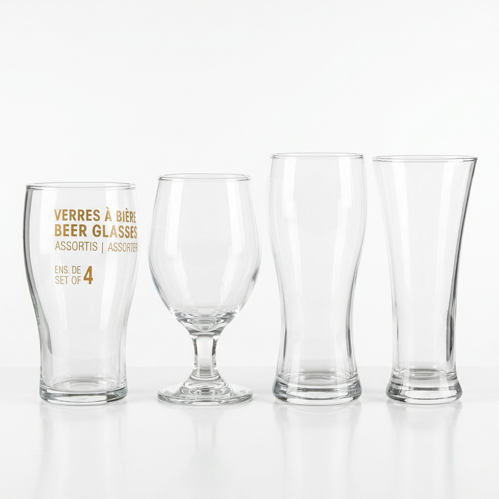 Danny Home Set me 4 Gotë Birre të Përziera, Qelq Transparent