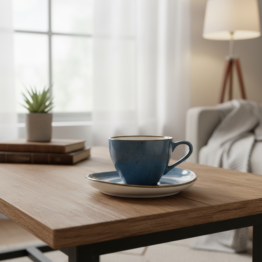Filxhan Caji / 1 cope / 200ml / Porcelani / Blu - Gold
