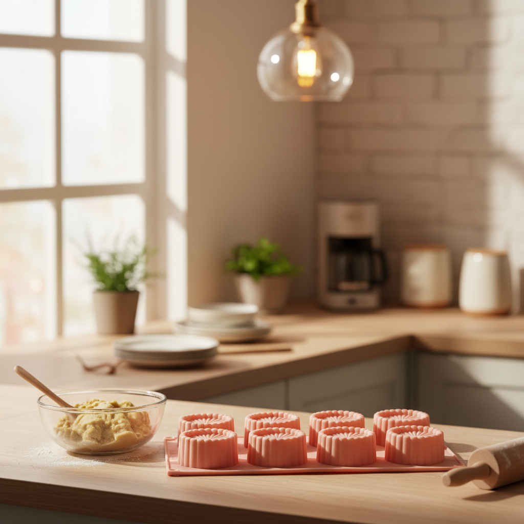 Forme cupcake / Rreth / Silikon / Kuqe