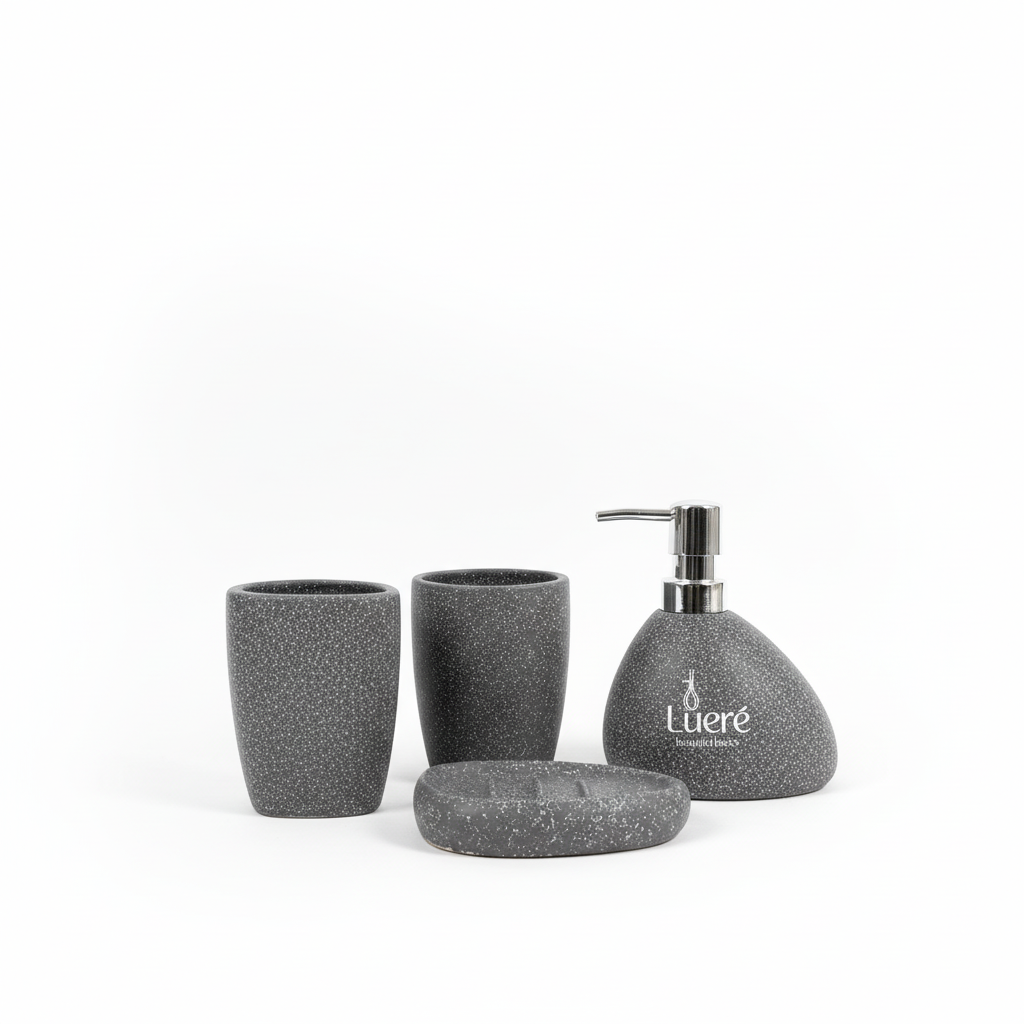 Aksesore Tualeti / Set 4 cope / Gri Efekt Marble