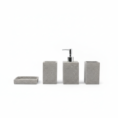 Aksesore Tualeti / Set 4 cope / Gri / Material Guri kok metalike