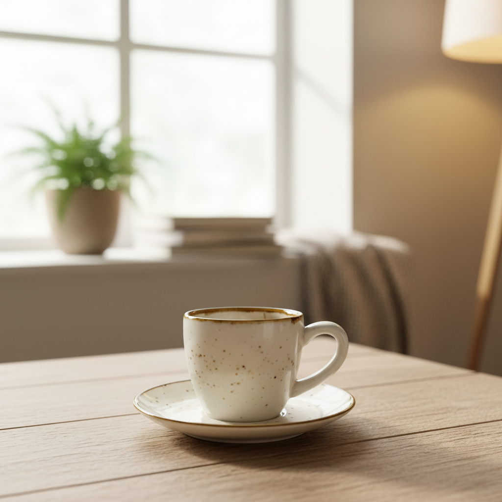 Filxhan Kafe / 1 cope / 80ml / Porcelani / Bardhe - Gold
