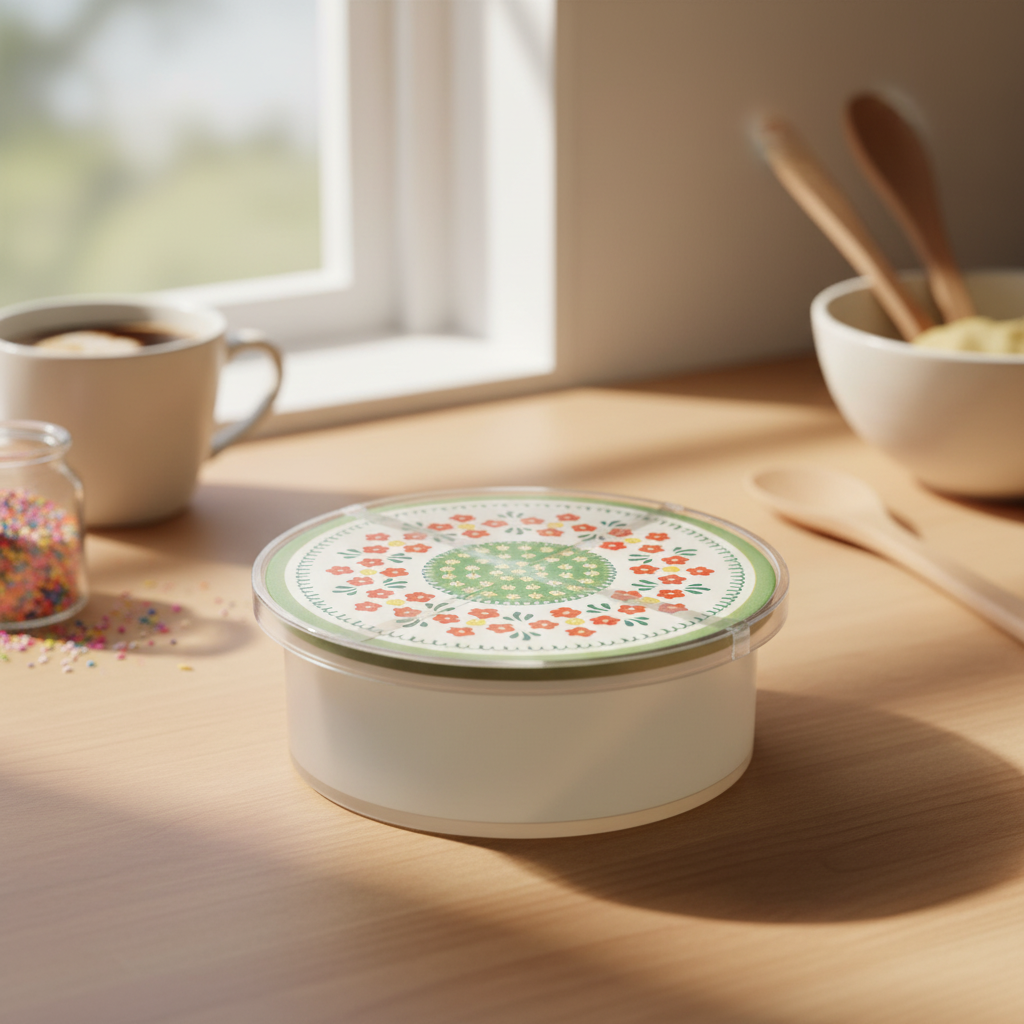 Coaster set / 10cm / Rreth / Porcelan / Reth me pika me ngjyra