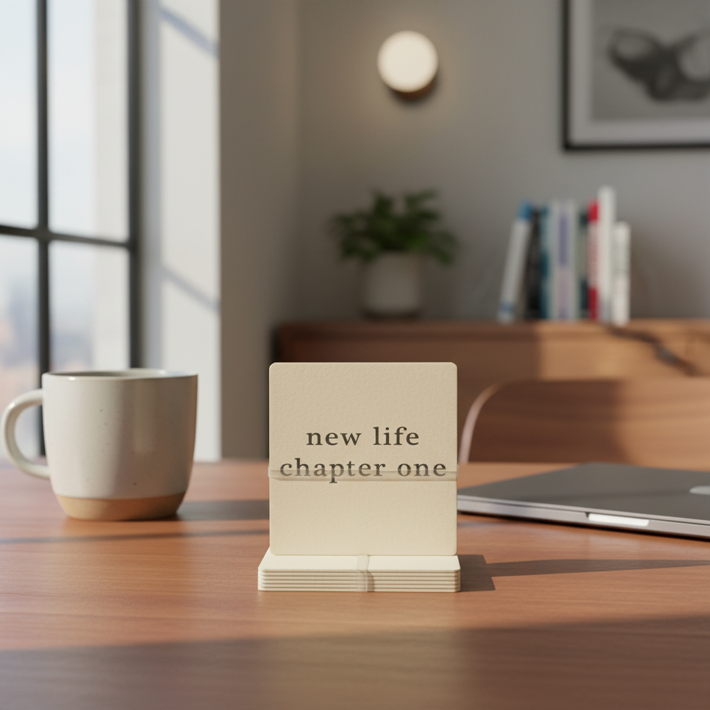 Coaster set / 10cm / Katror / Porcelan / Bardh me tekst