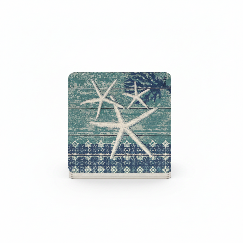 Coaster set / 10cm / Katror / Porcelan / Ilustrime guacke deti