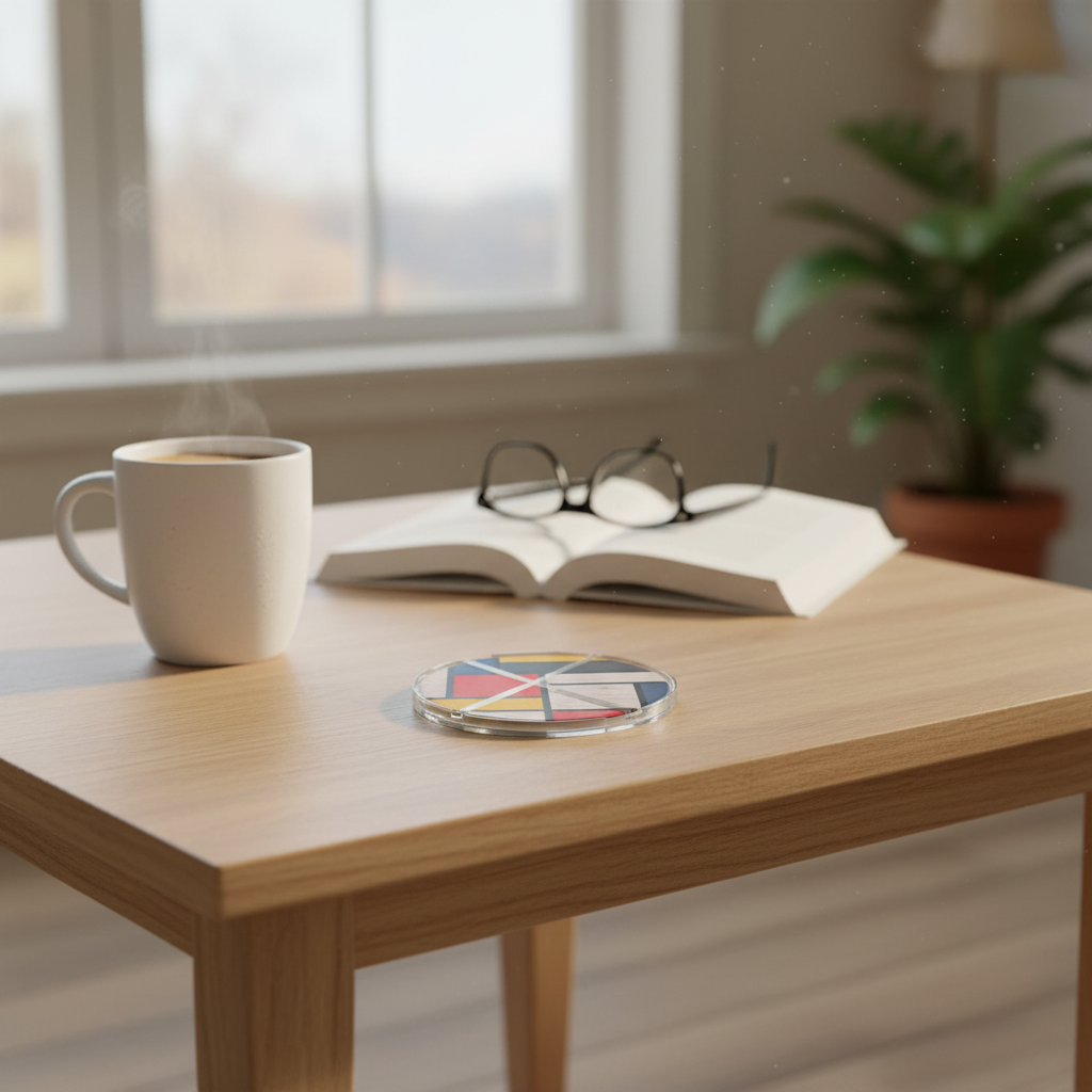 Coaster set / 10cm / Rreth / Porcelan / Forma Abstrakte + fytyre e qeshur