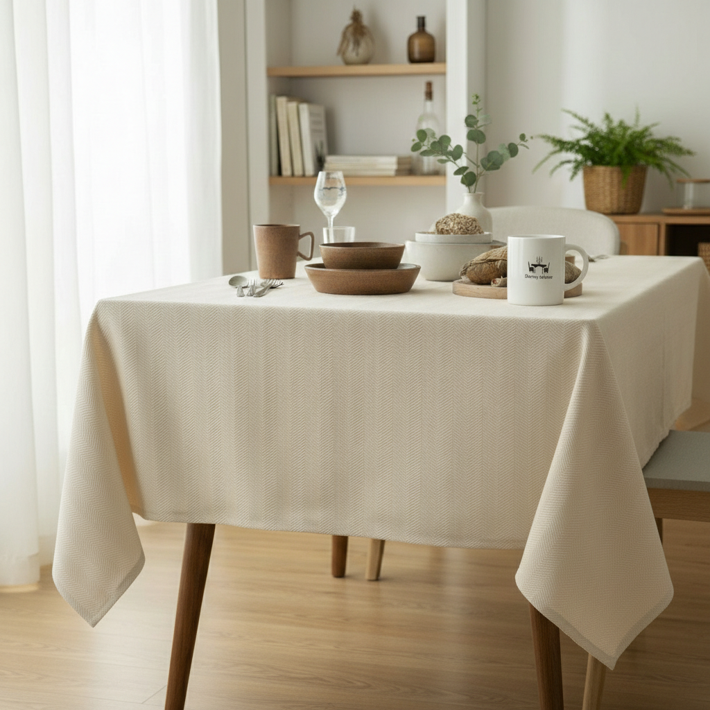 Danny Home Mbulesë Tryeze Easy-Care, Bezhe, 132x178 cm, 4–6 persona