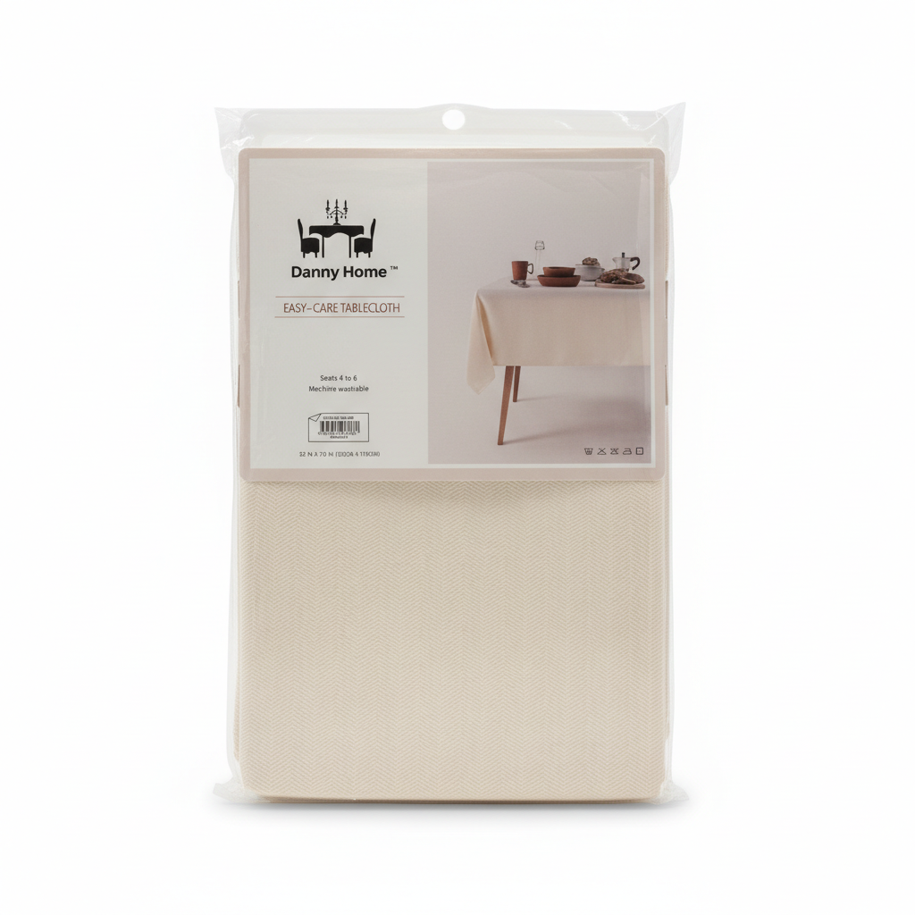 Danny Home Mbulesë Tryeze Easy-Care, Bezhe, 132x178 cm, 4–6 persona